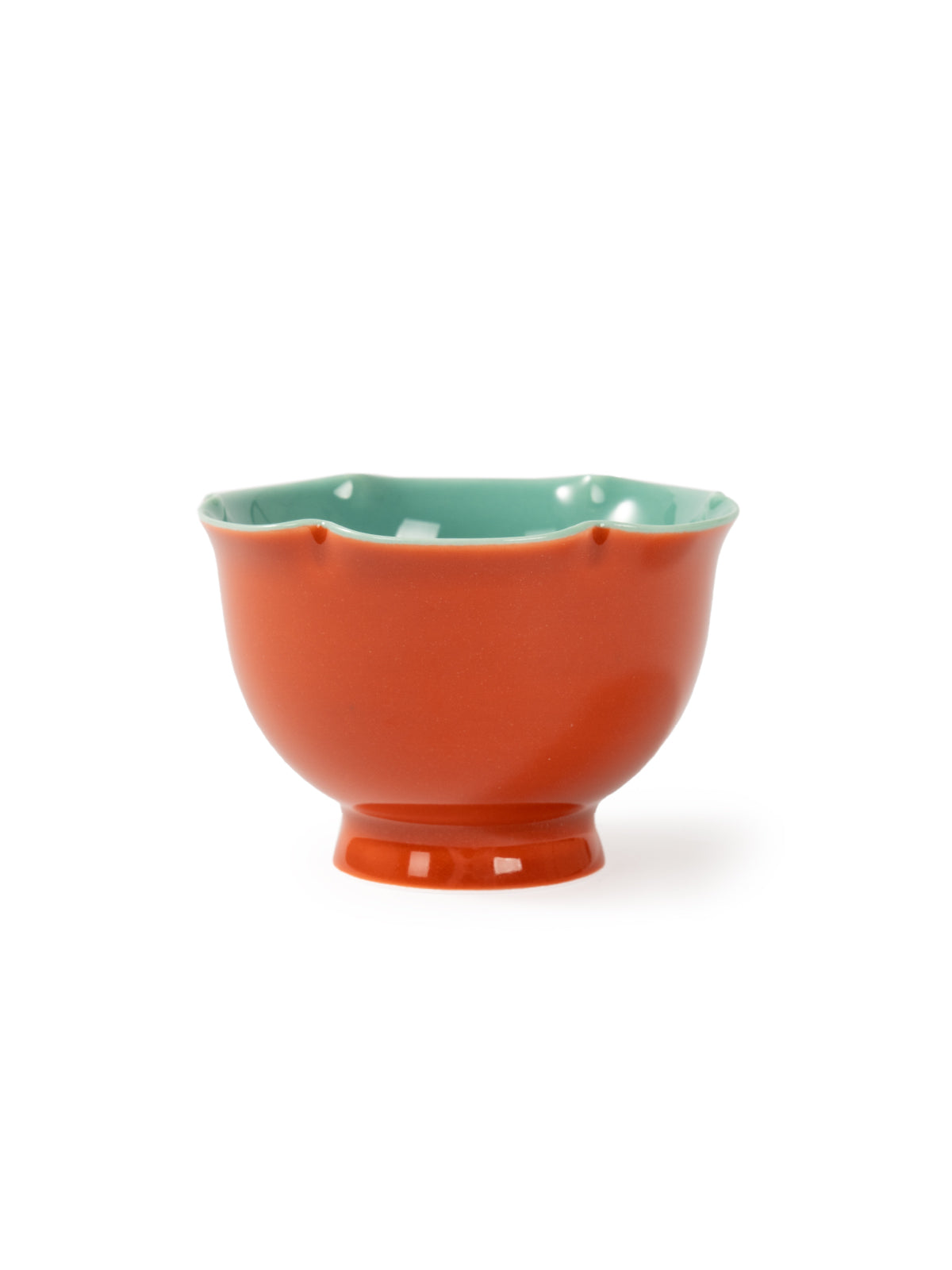 CRAFILAB | Brick Red & Turquoise Tall Flower & Ring Cup