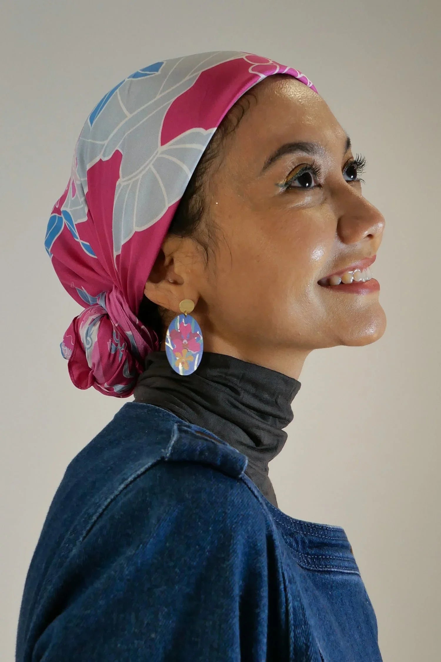 BINARY STYLE | Peranakan Epiphanies in Lilac 100% Premium Silk Scarf