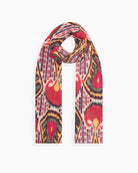 QUEENMARK | AN Patola Ikat Print Red Blue Stripes