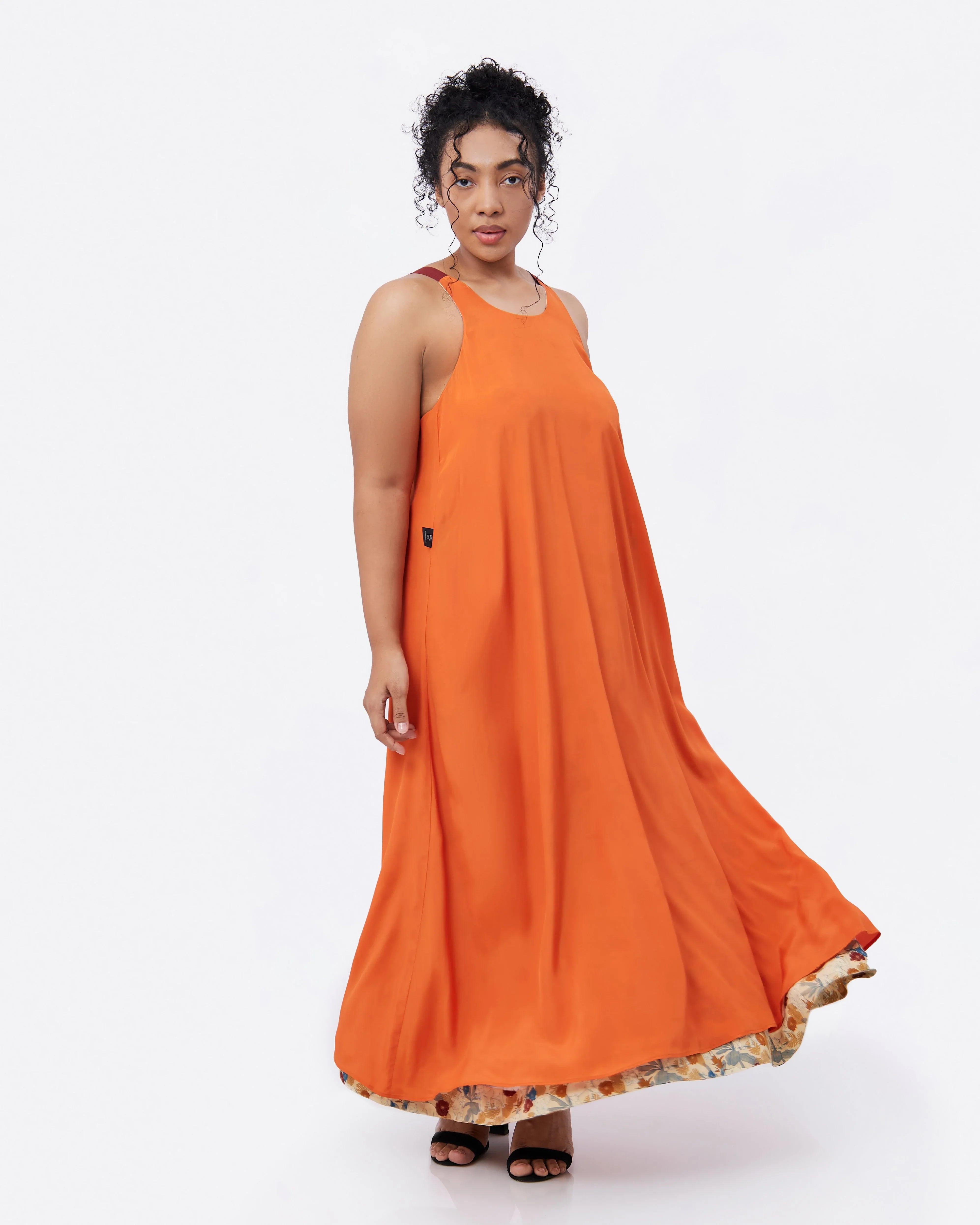 STUDIO QILING | Elephant Woods Reversible Silk Blend Maxi Dress