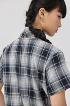 3EIGHTH | Nimai 2-Way Scarf Top in Black Tartan Gauze