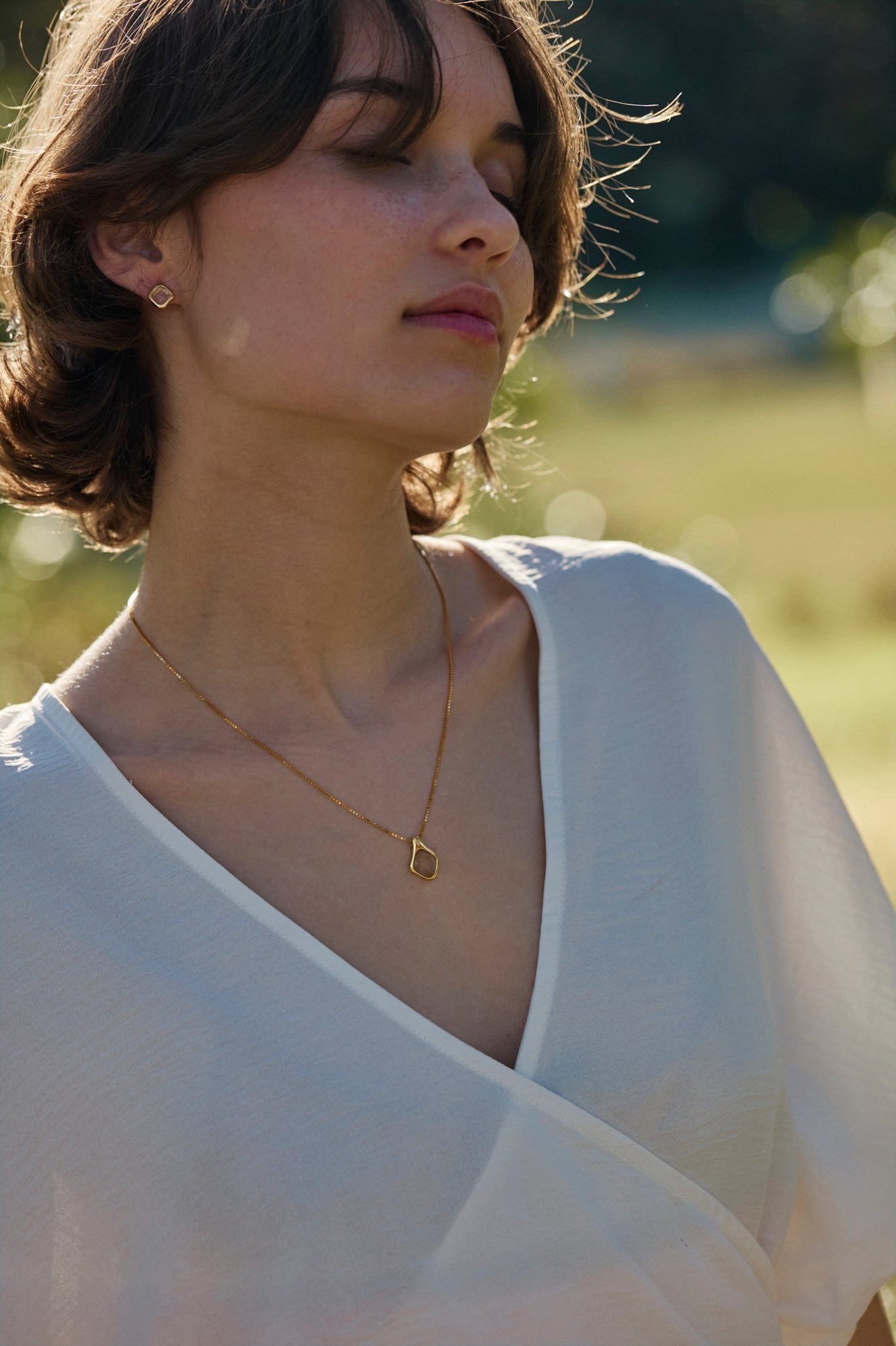 RINA LEE | GOLDEN Rutile Quartz Adjustable Chain Necklace | 18K Gold Vermeil