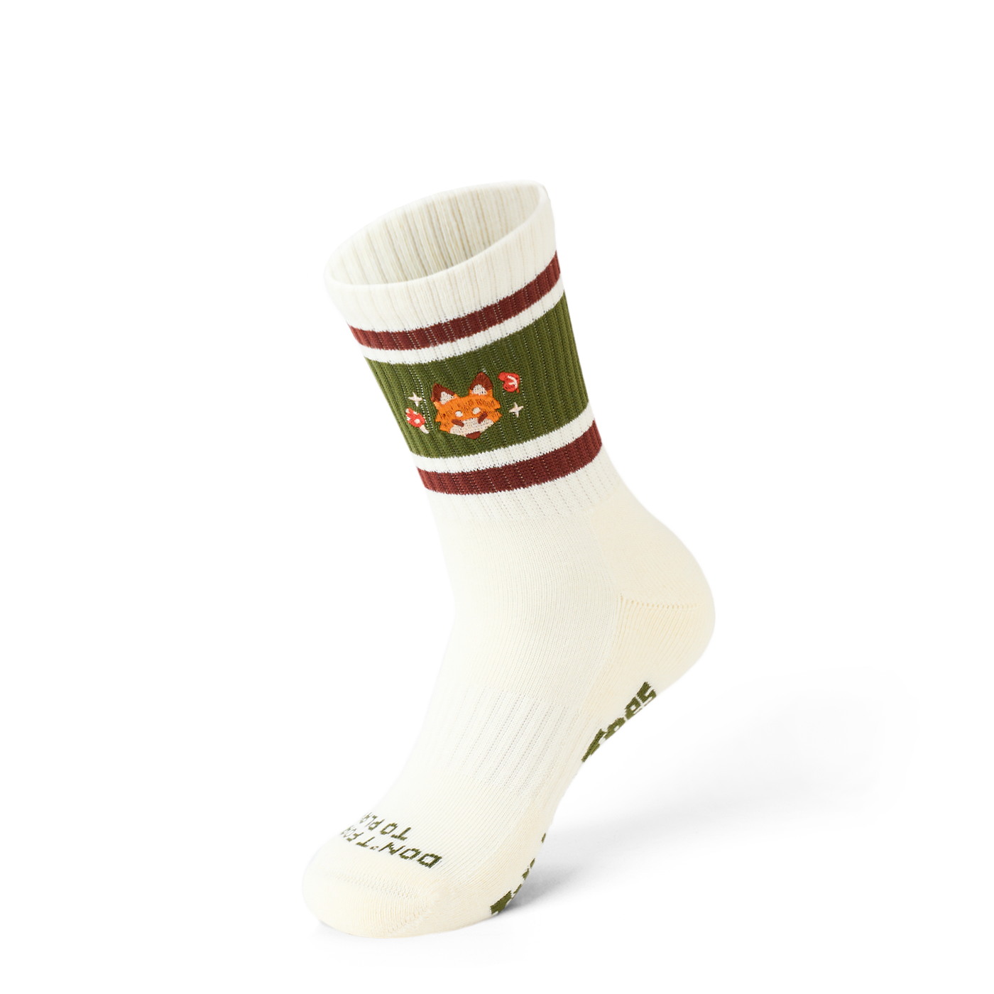 TALKING TOES | Playful Fox Athletic Sock | Cream