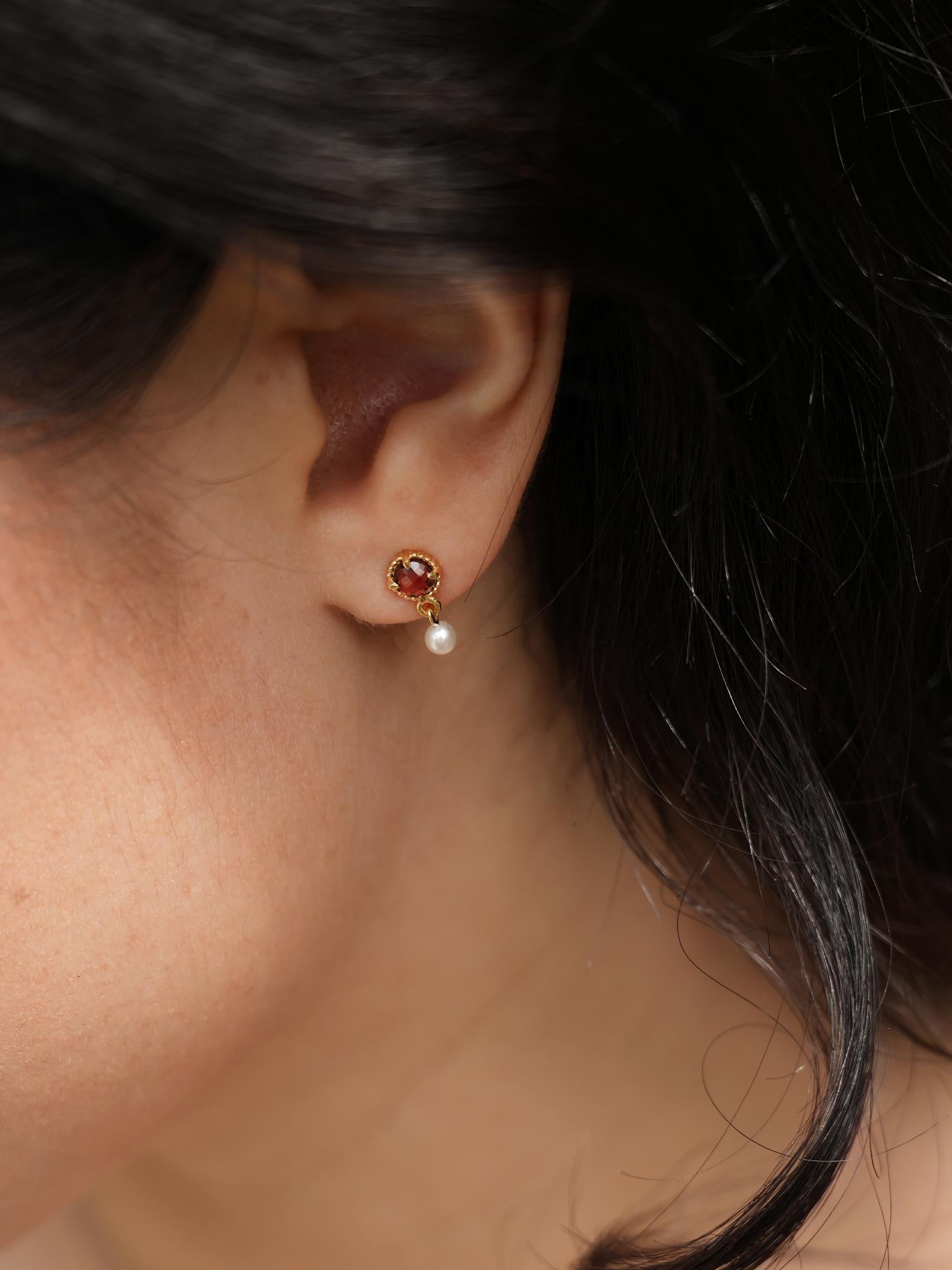 EMBRACE JEWELLERY | Pearl Whisper Drops With Garnet