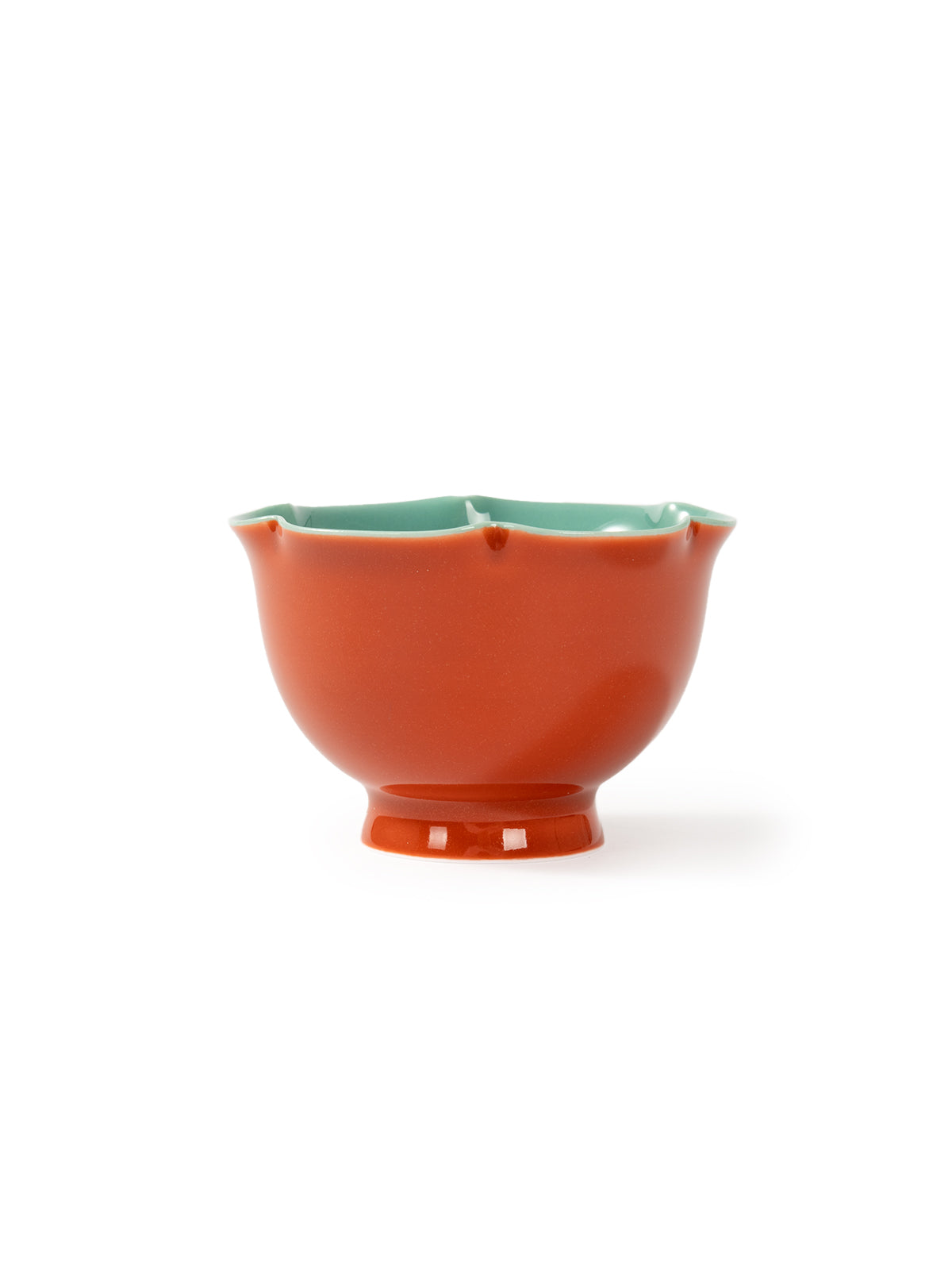 CRAFILAB | Brick Red & Turquoise Tall Flower & Ring Cup