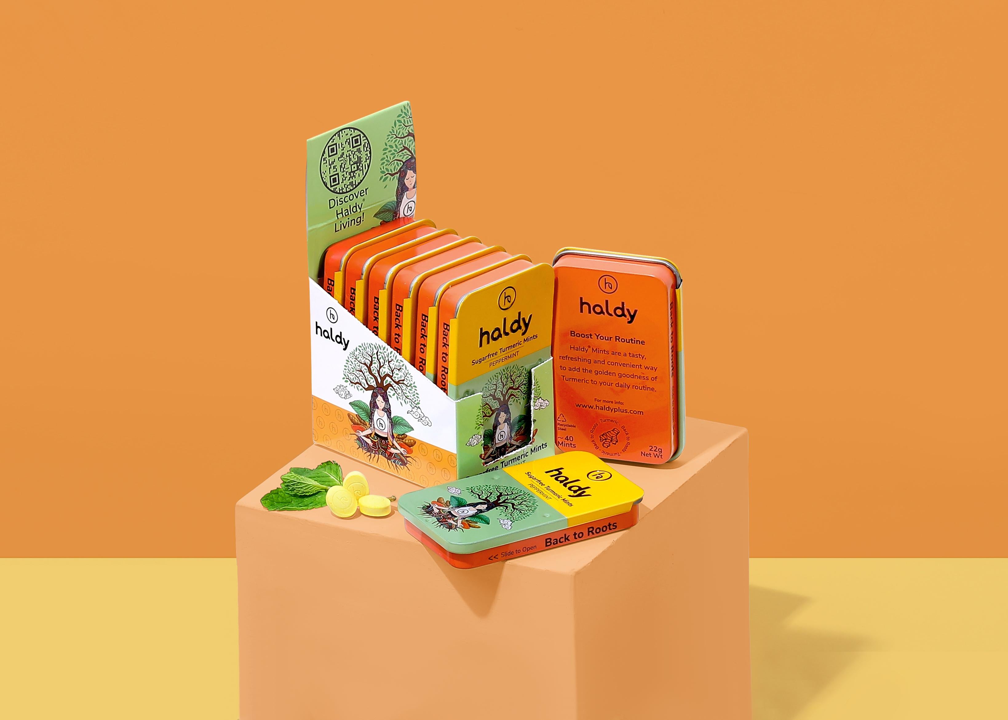 HALDY | Sugarfree Turmeric Mints - Peppermint (6-Pack)