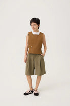 3EIGHTH | GYAKU 2-Way Reversible Vest in Black & Caramel