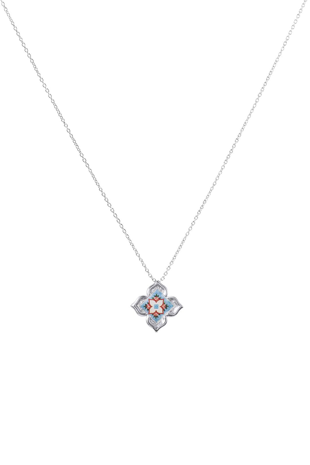 RARE BIRD COLLECTION | Peranakan Floral Pendant - Silver English Belle
