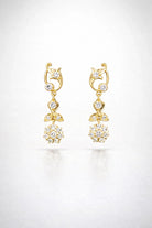 FOUNDATION JEWELLERS | 750 Y/G Peranakan Natural Diamond Earring "Floral" Motif 3.83gm, D26-0.61ct