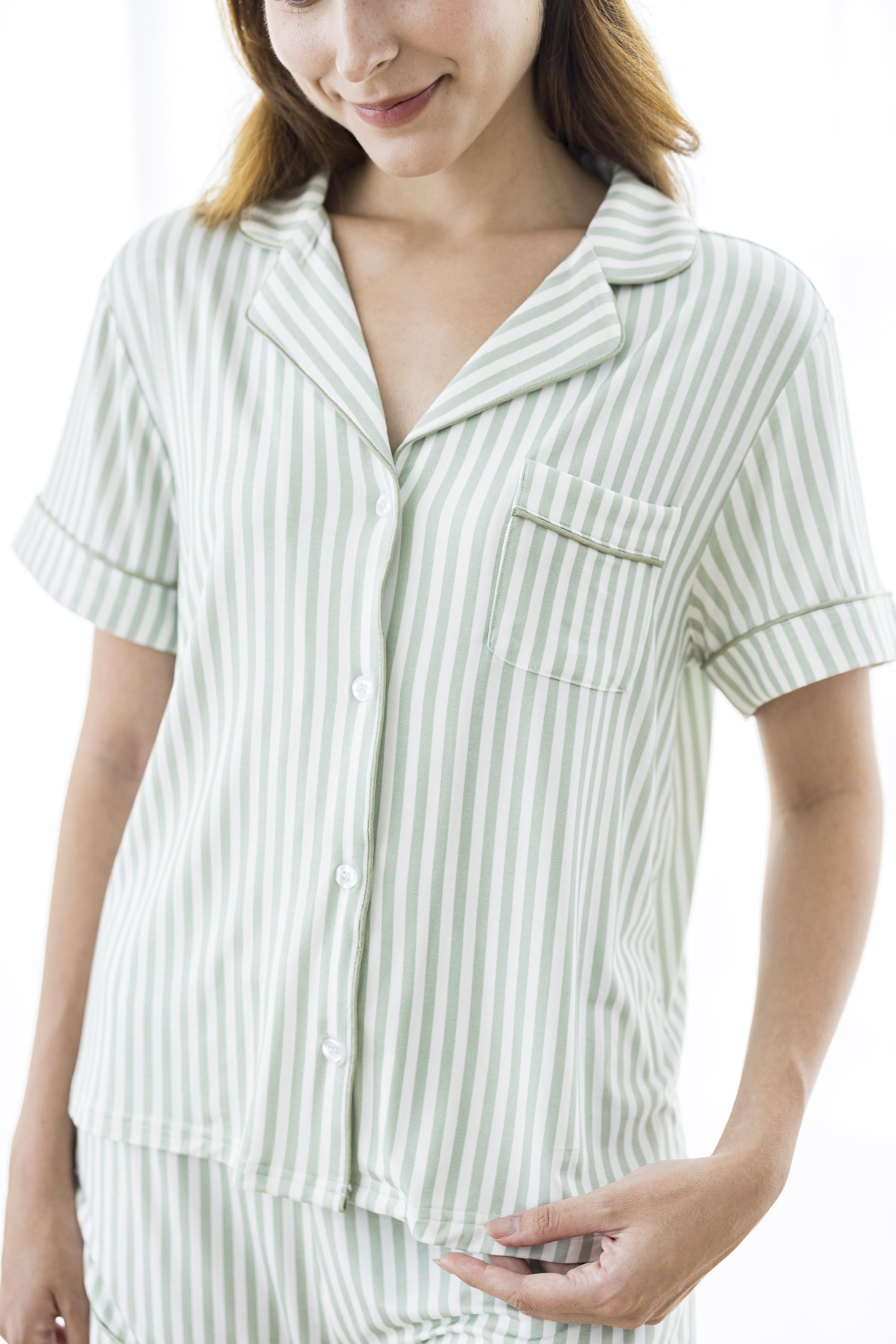 SELENIGHT CO | Signature Pyjamas Set Green Stripes