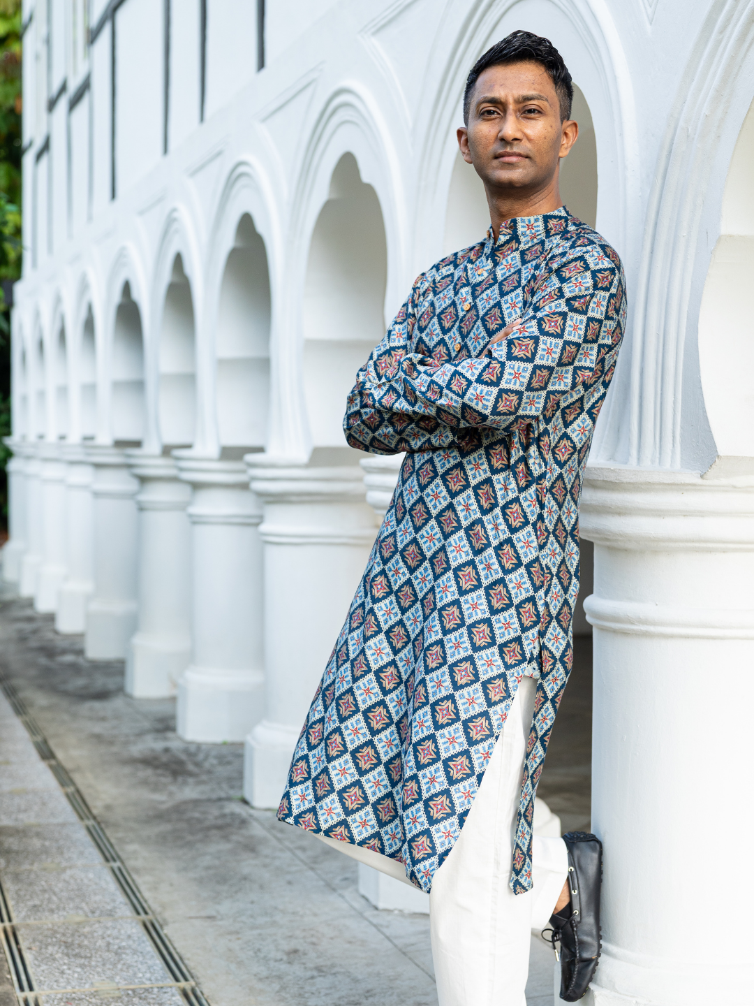NIMBU | Tara Blue Men's Kurta Pajama Set in Muslin Cotton
