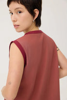 3EIGHTH | Cocoon Jersey Reversible Dress in Burgundy & Sappanwood