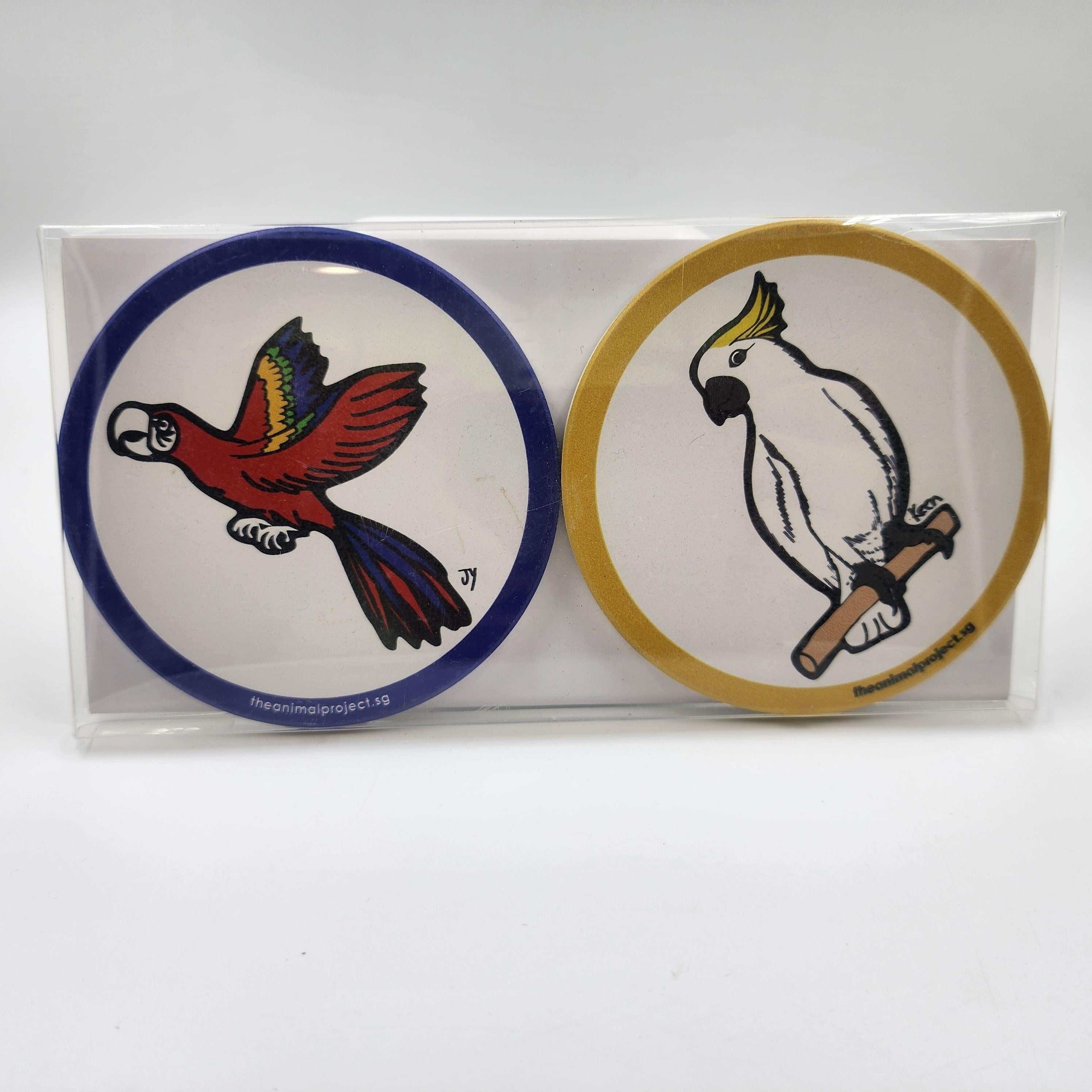 THE ANIMAL PROJECT | Ceramic Coaster (Set of 2) Macaw & Cockatoo