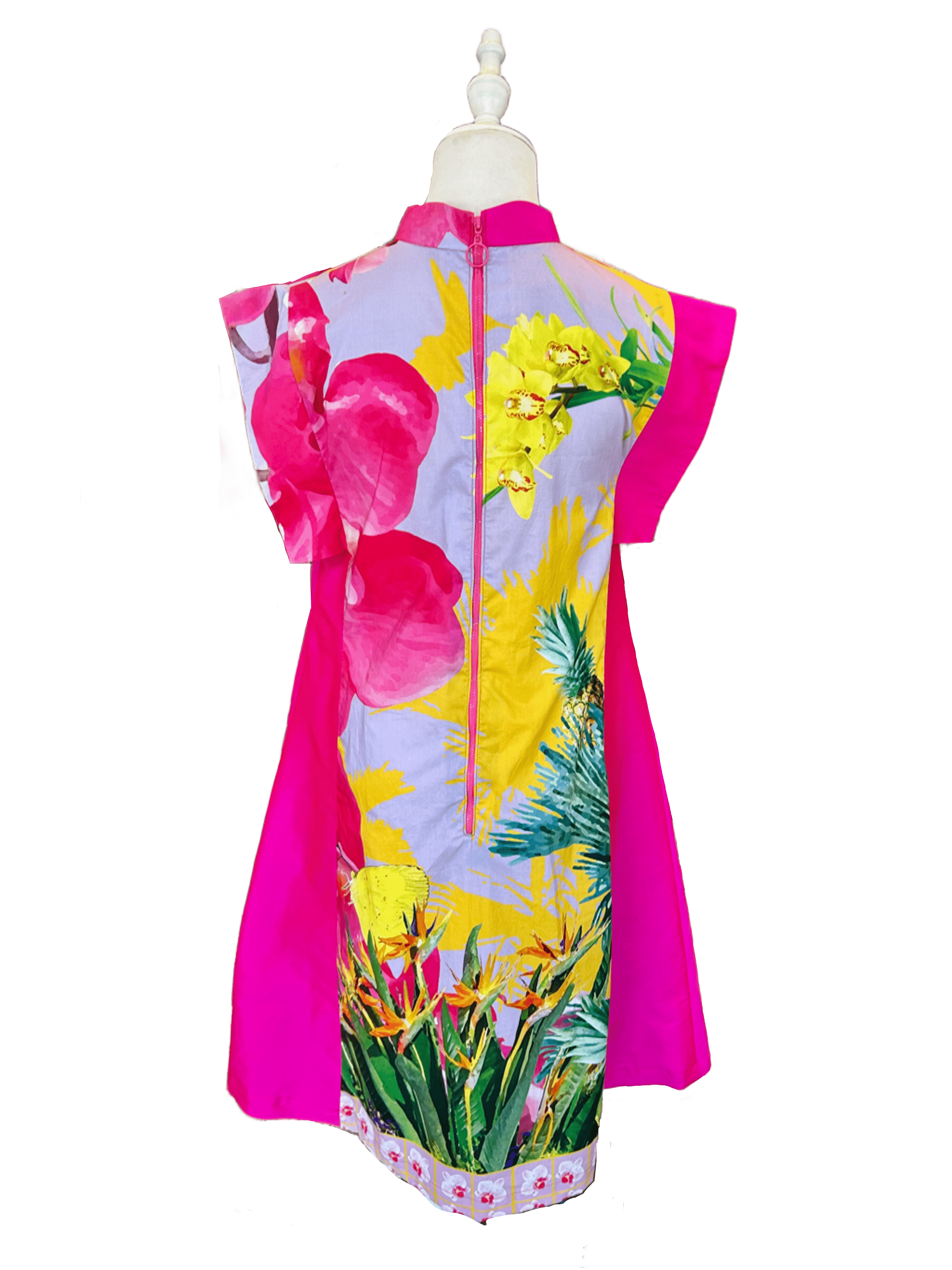 TRIOLOGIE | Phalaenopsis Mandarin Collar Swing Dress