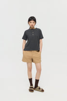 3EIGHTH | Military Henley Tee in Charcoal Marl