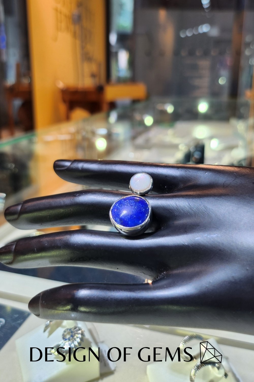 CREATIVE JEWELLERY STUDIO | Lapis Lazuli & Mother of Pearl Bubble Ring by Design of Gems