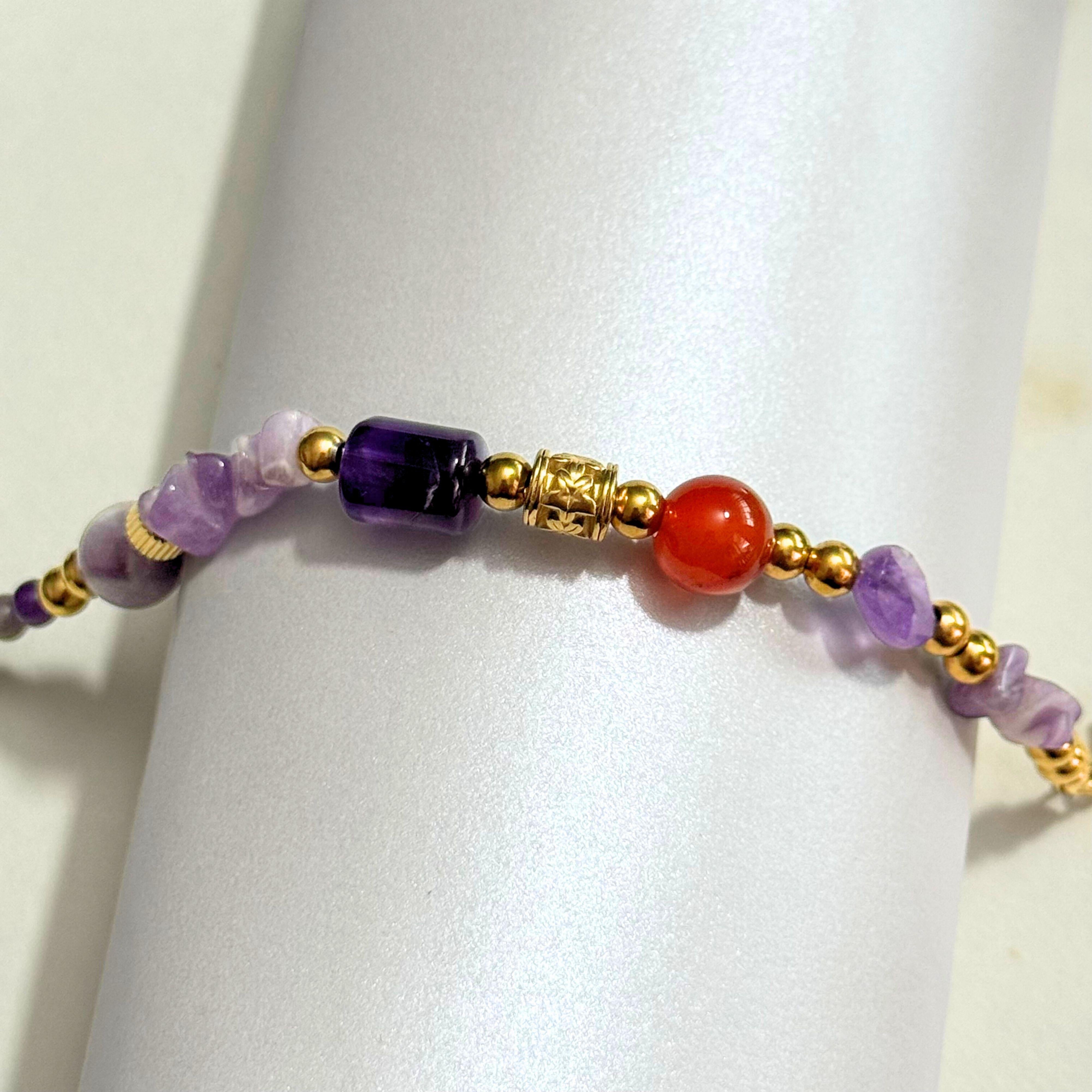 THE ANTECEDENT STORE | B - Calm & Courage Amethyst With Red Agate Bracelet