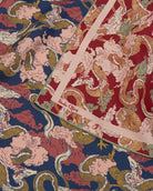 STUDIO QILING | Dragon Scarlet Indigo Double Side Silk Scarf 65