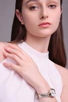 BLACK BY BLUE BRAVE | THCN T· I Mother-of-Pearl Dial Ivory Leather Strap Watch