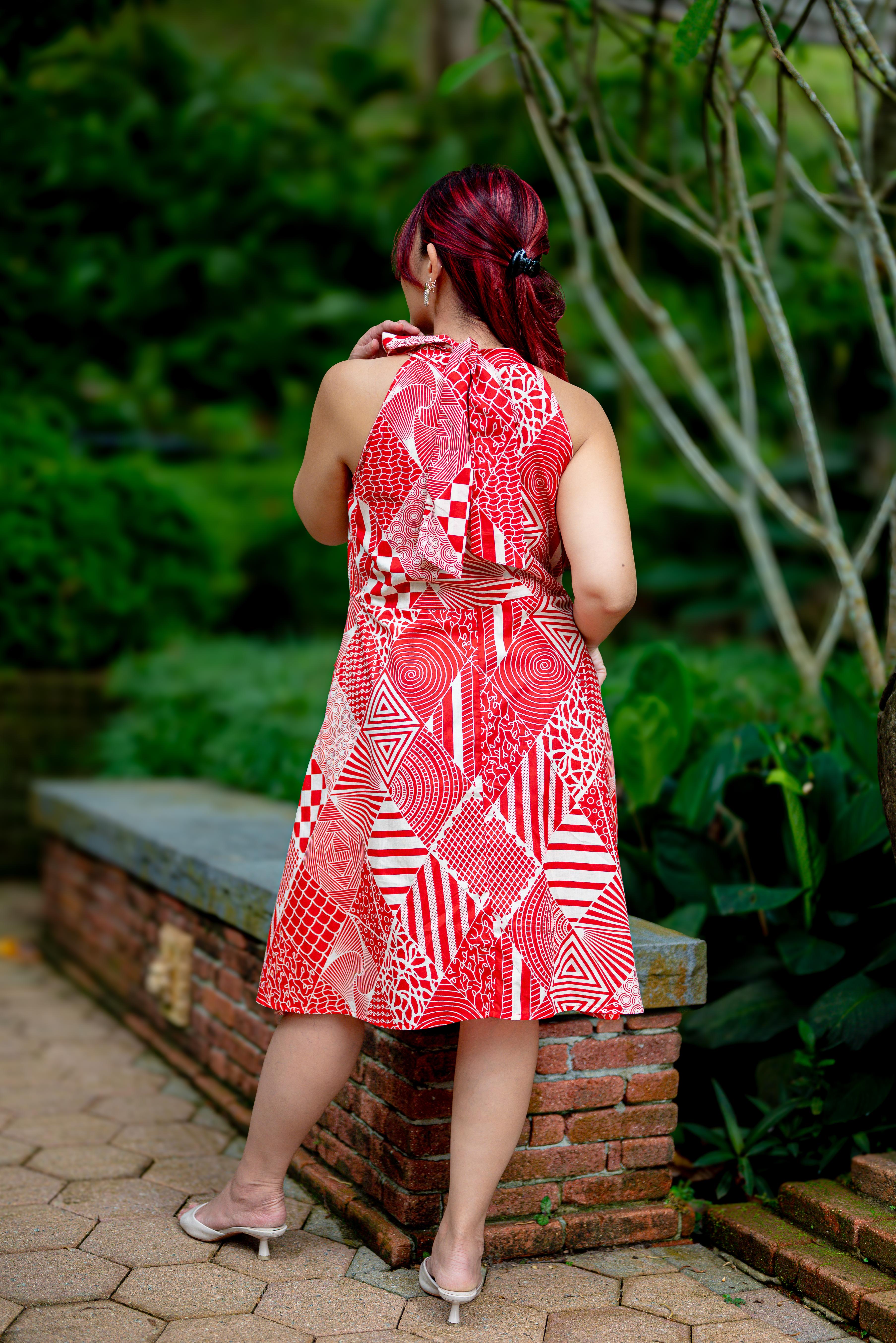 NIMBU | Imperial Women's Short Halter Dress with Pockets