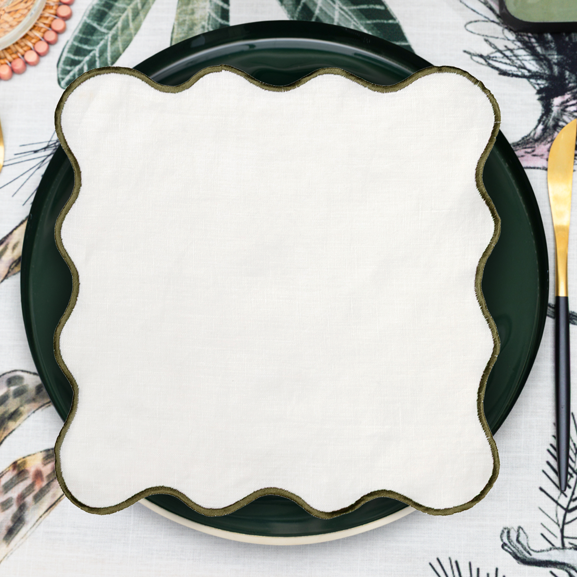 MEJA | The Aventure Africaine’ Cocktail Napkin - Marshmallow Solid (Set Of 2)