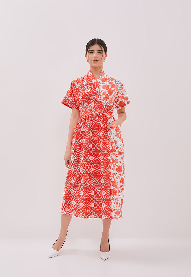 ANS.EIN | PERANAKAN TILES Wrap Dress