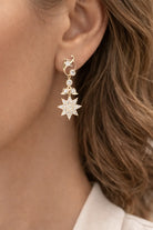 FOUNDATION JEWELLERS | 750 Y/G Peranakan Natural Diamond Earring "Star" 5.50gm D44-0.94ct