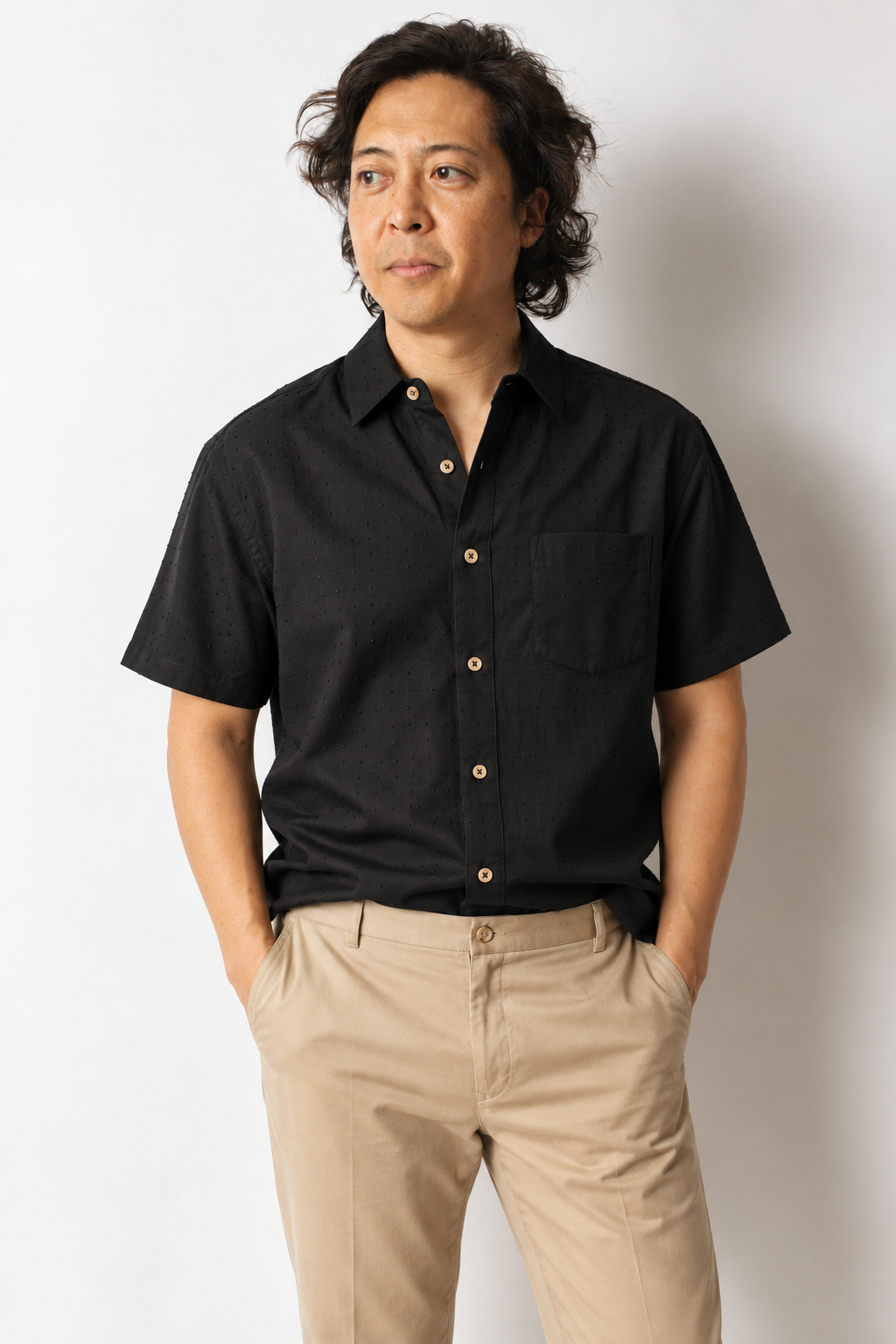 DUXTON | Regular Fit Button Up Shirt - Swiss Dot