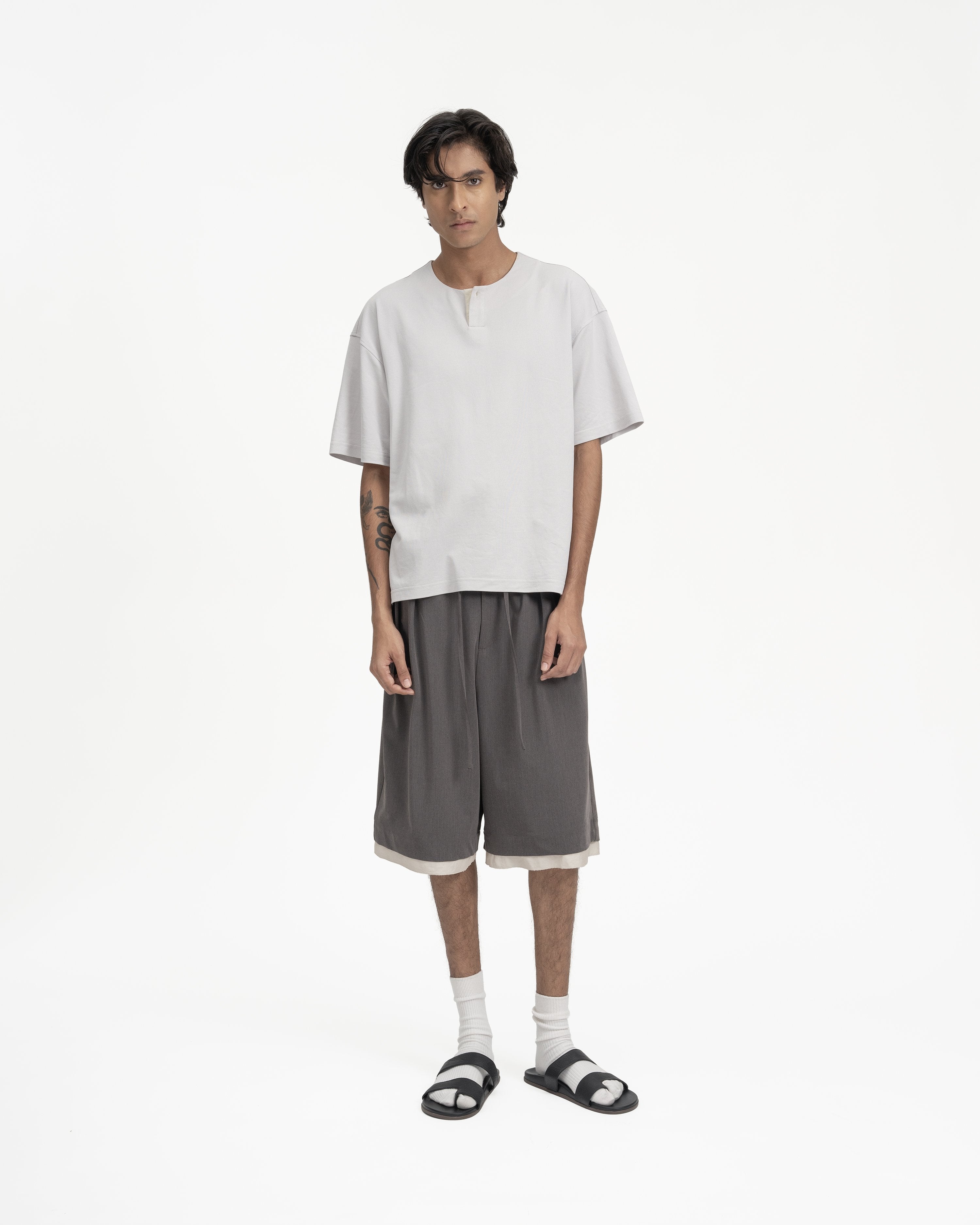GRAYE | Paper Dry Henley Tee | Dusty Mauve