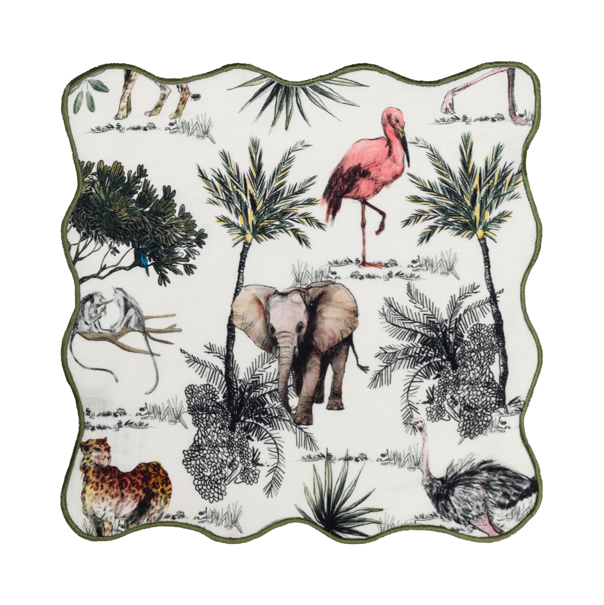 MEJA | The Aventure Africaine’ Cocktail Napkin - Marshmallow Print (Set Of 2)