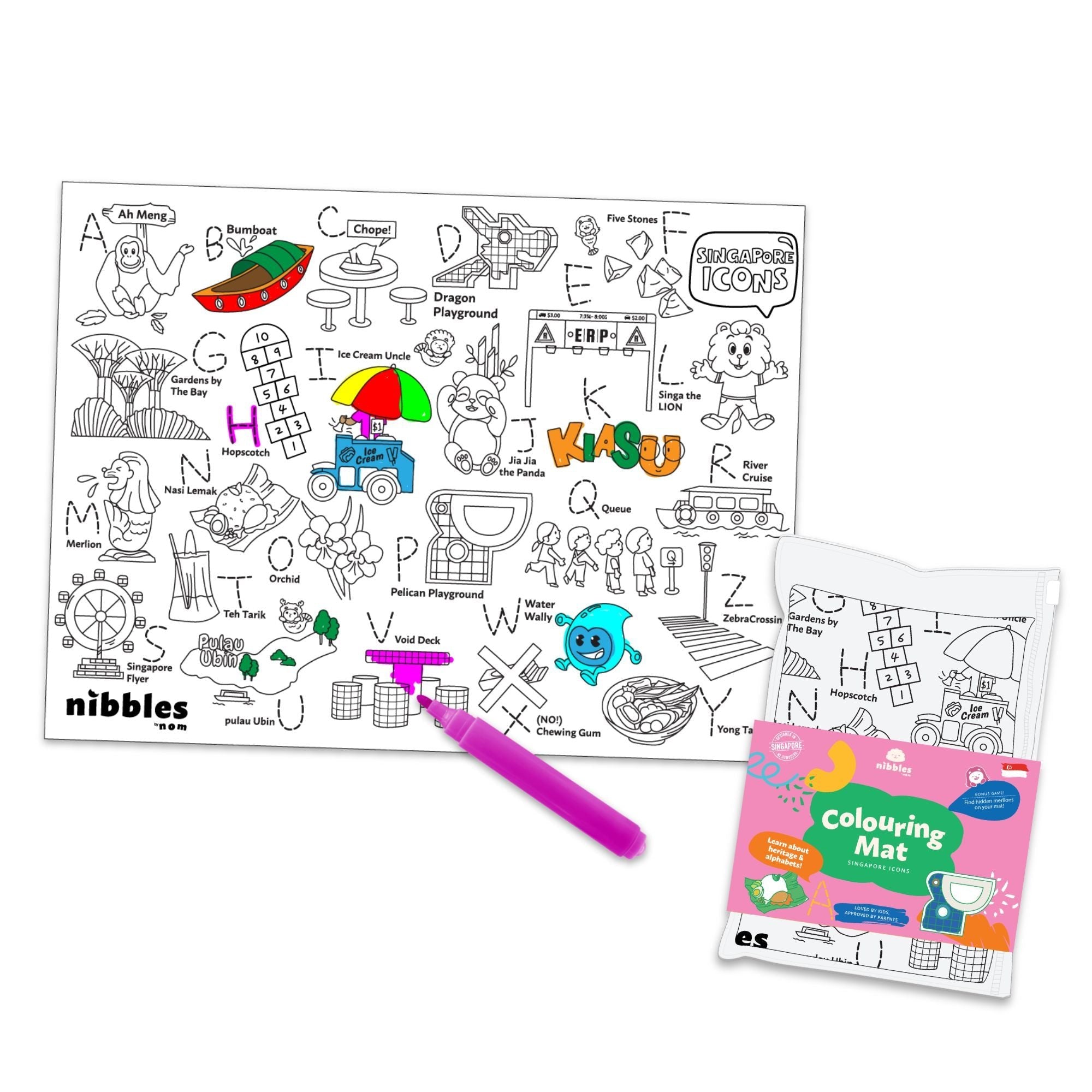 NOM | Nibbles by Nom SG Icons Silicone Colouring Mat