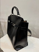 WU HAUS | Le H Lightweight Black Cow Leather Carryall (PRE-ORDER)