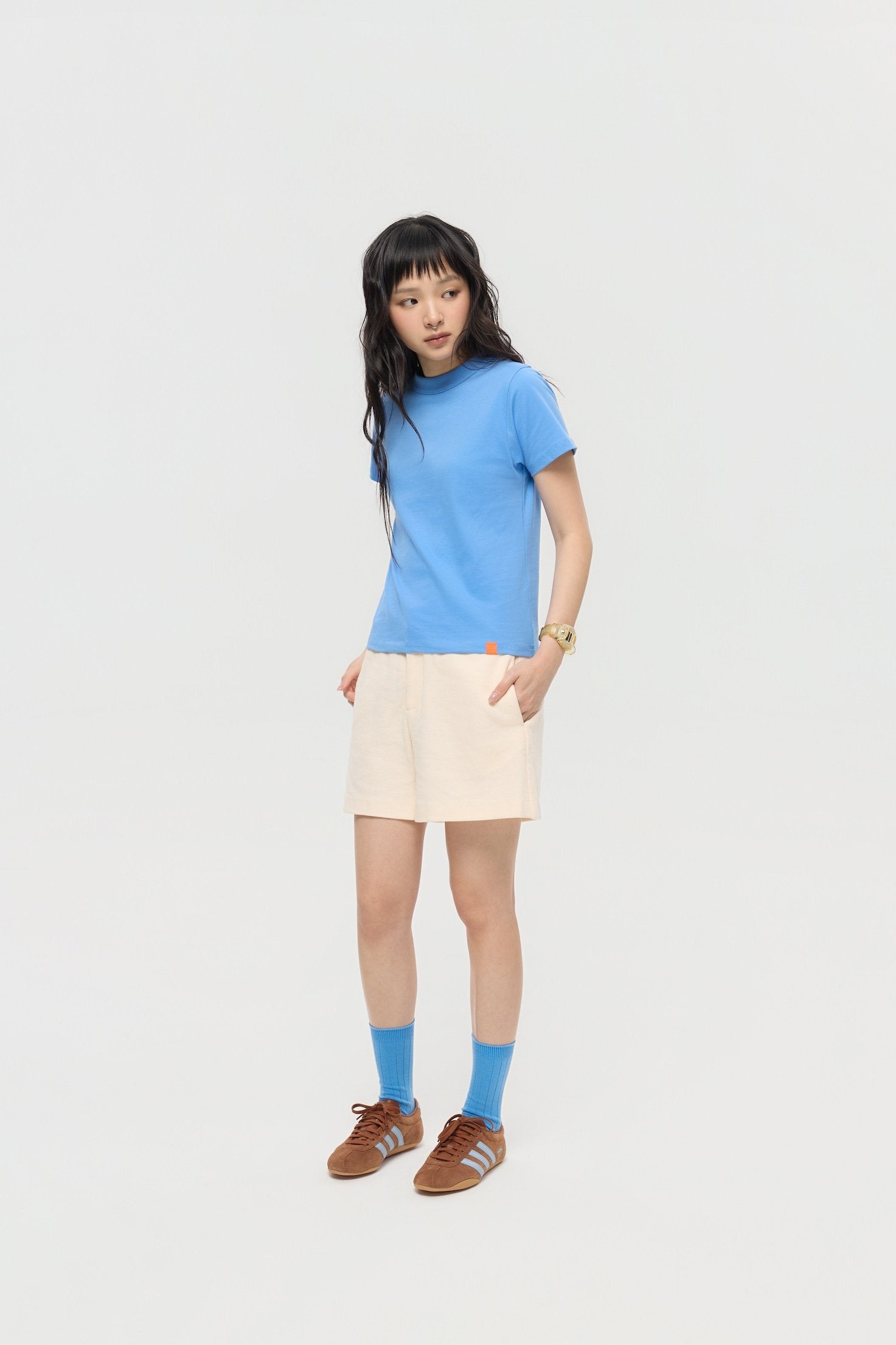 3EIGHTH | Tab Crew Socks in Azure Blue