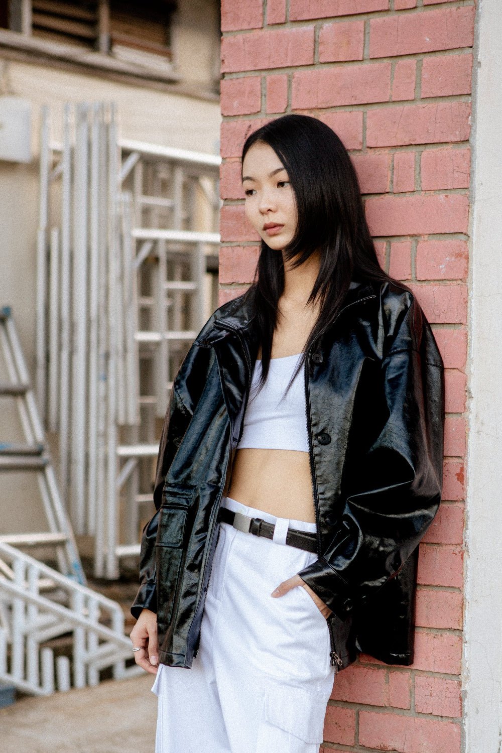 SAERO COLLECTIVE | Ryu Oversized Lacquer Jacket | Black