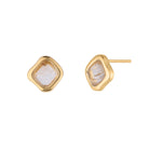 RINA LEE | Golden Rutile Quartz Stud Earrings | 18K Gold Vermeil