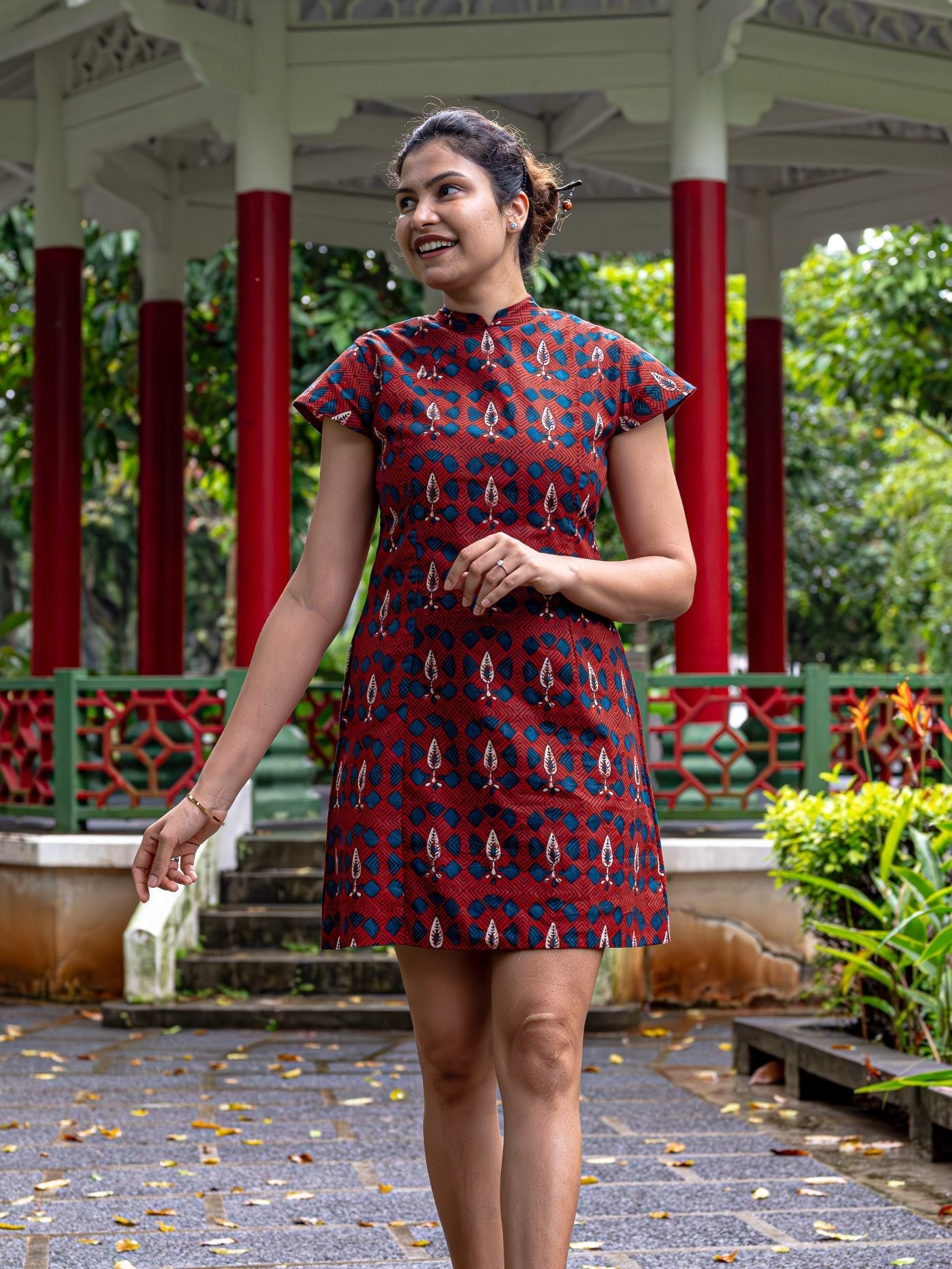 NIMBU | Celestial Women's Dress With Pockets In Red