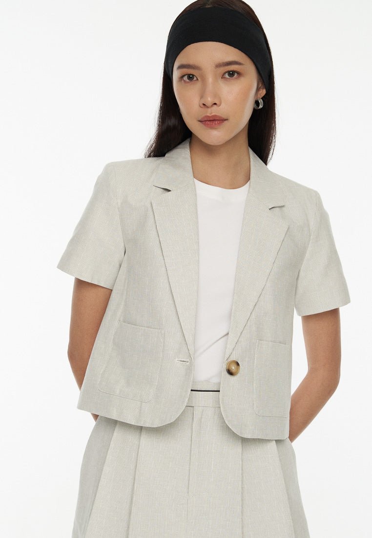 DRESSINGPAULA | Striped Crop Blazer