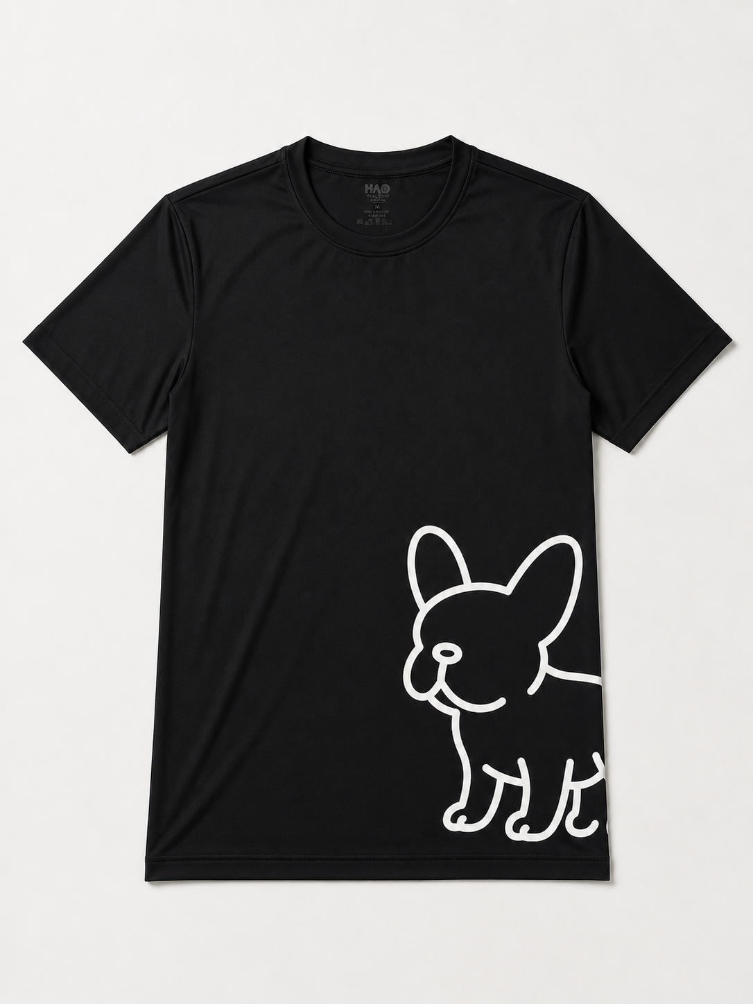 WRLD | BIG FRENCHIE ROUND NECK TEE | BLACK