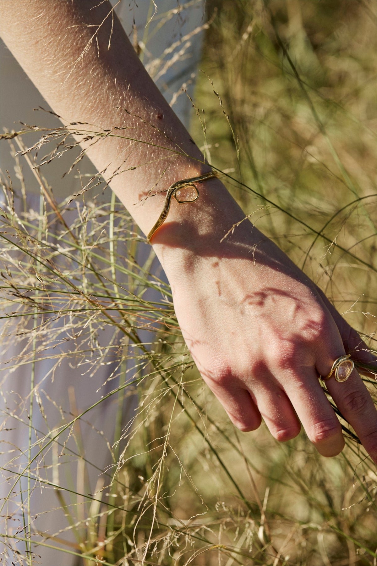 RINA LEE | GOLDEN Rutile Quartz Cuff Bracelet | 18K Gold Vermeil