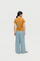 3EIGHTH | Mock Neck Tee in Caramel