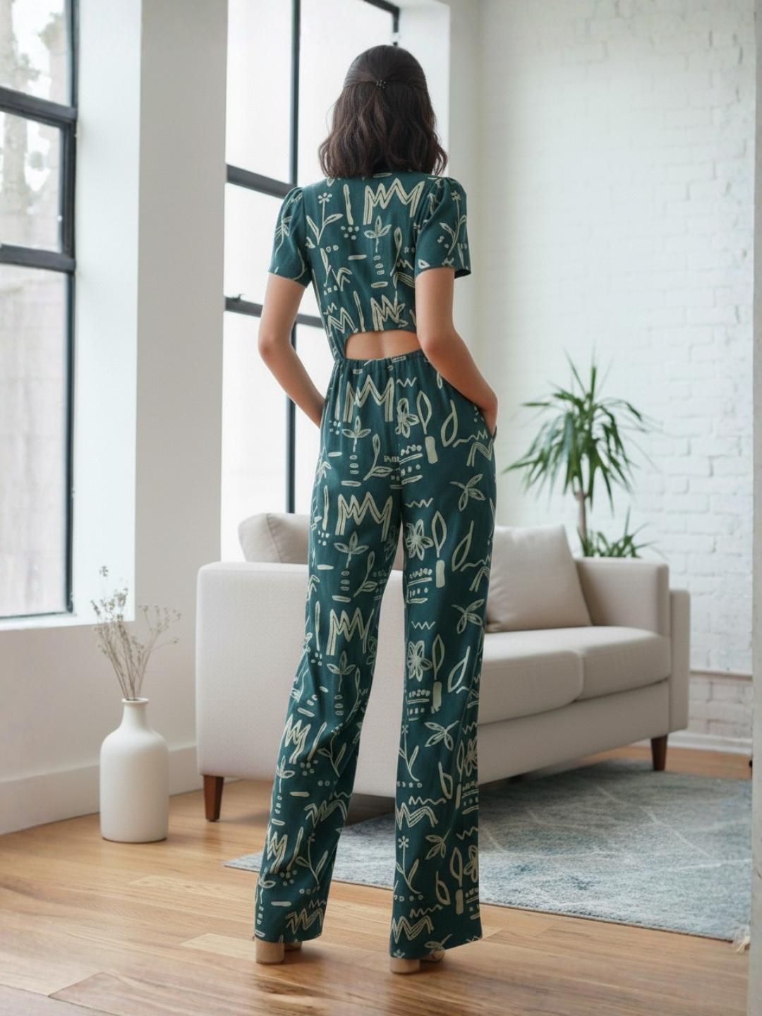 NIMBU | Moana Teal Women's Jumpsuit in Cotton