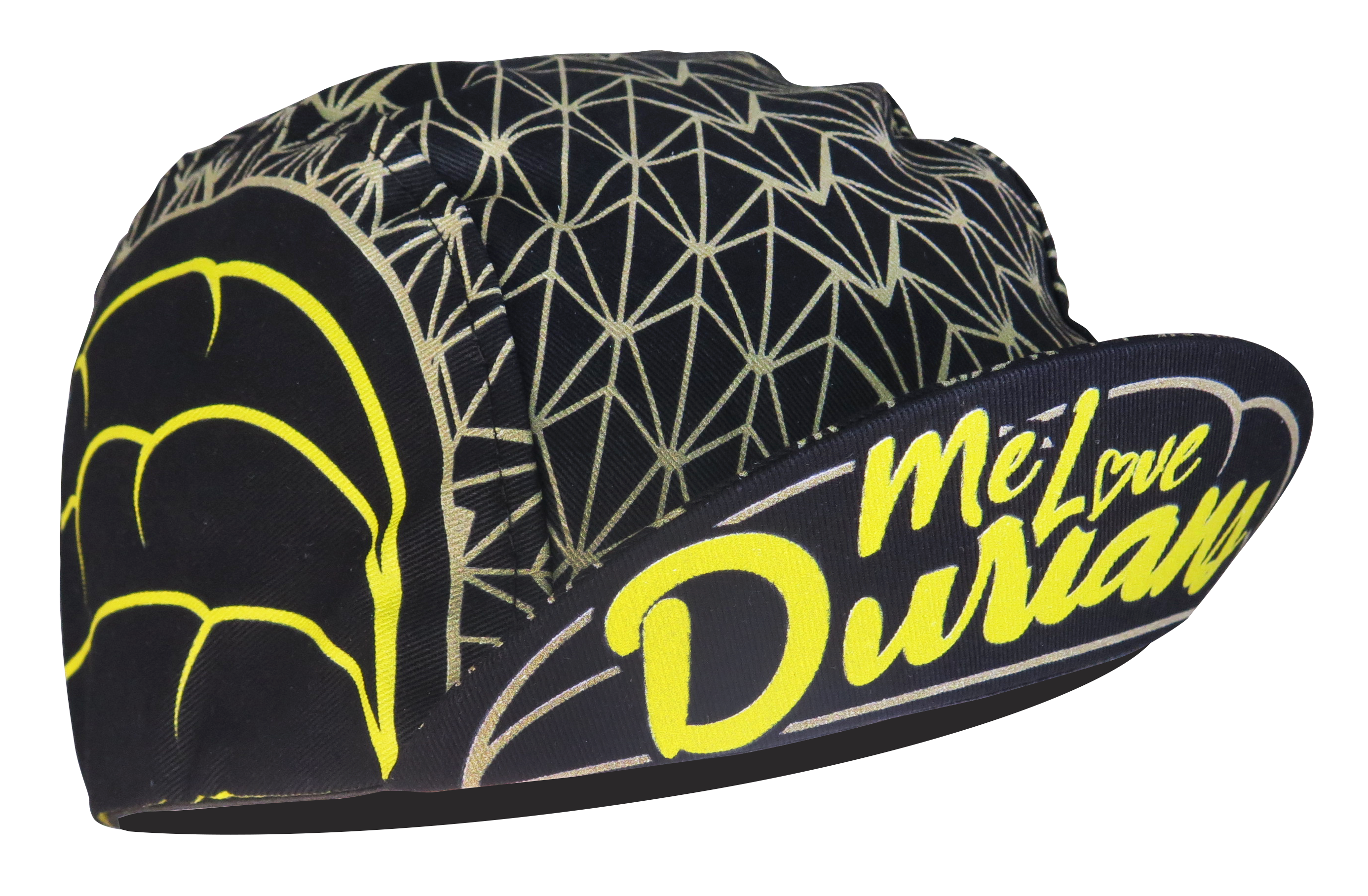 A DESIGN BY TAKACHYA | Cycling Cap - Me Love Durian Black Gold