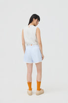 3EIGHTH | Futae Shorts In Blue Seersucker