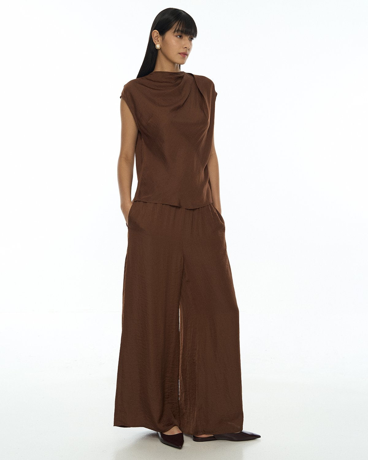 DRESSINGPAULA | Sleeveless Draped Top