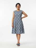 NIMBU | Isla Ikat Women A-Line Dress In Cotton