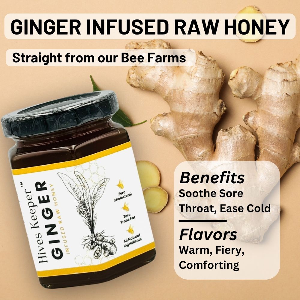 HIVES KEEPER | Infused Raw Honey (with Gift Box) - Ginger Infused Raw Honey
