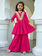 NIMBU | Pari Rani Pink Girls Flared Palazzo Set