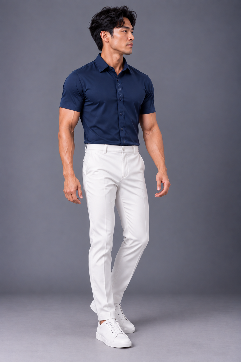 WRLD | PERFORMANCE S/S SHIRT | NAVY