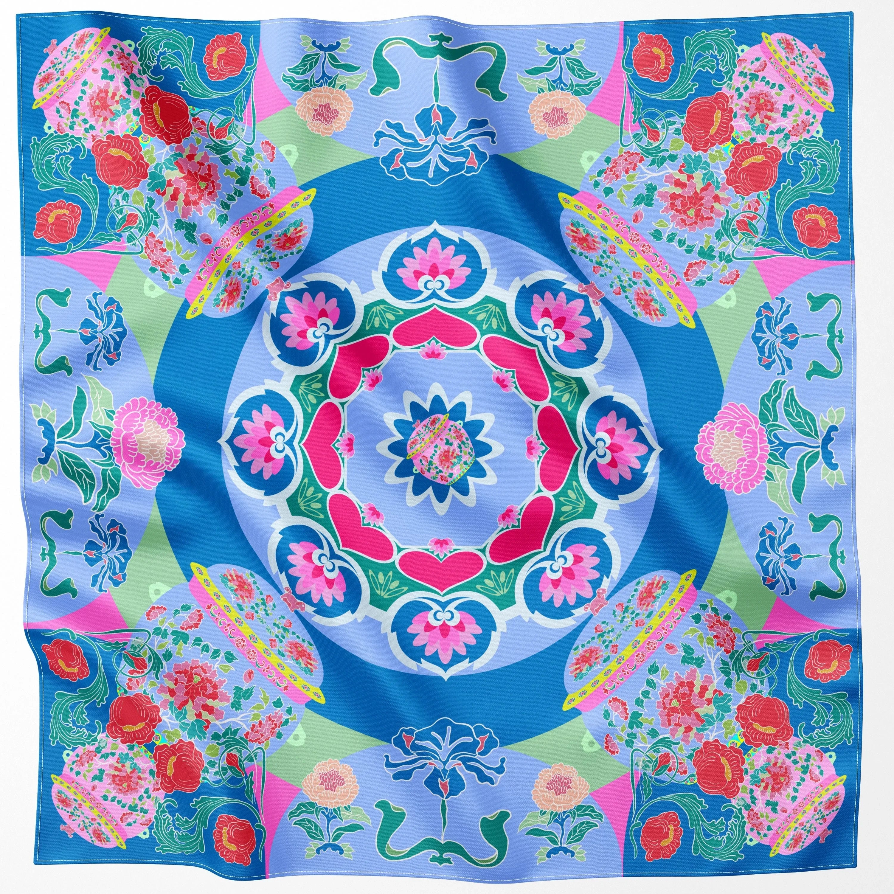 BINARY STYLE | Peranakan Bricollage Premium Silk Scarf