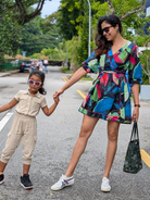 NIMBU | Havana Wrap Dress in Black Amazon in Cotton